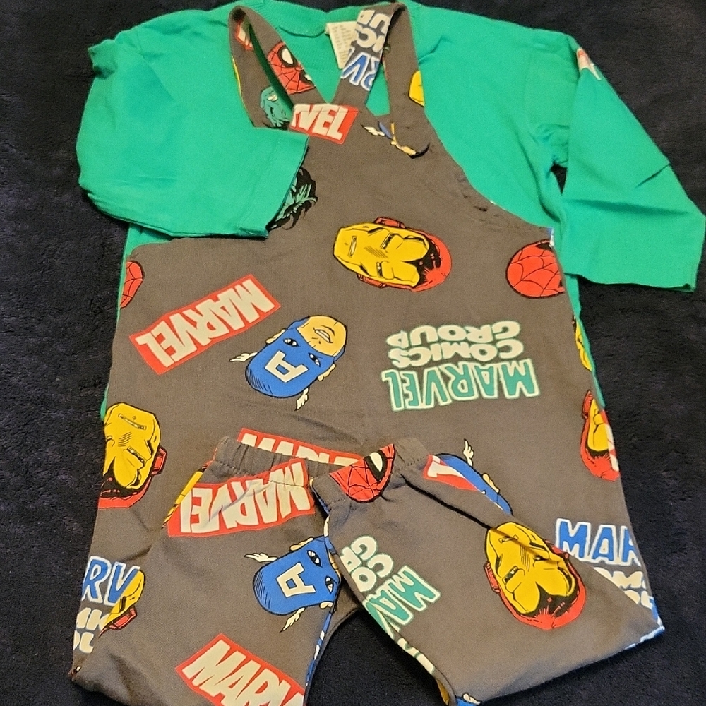 Marvel Graphic Baby Outfit with Green and Gray